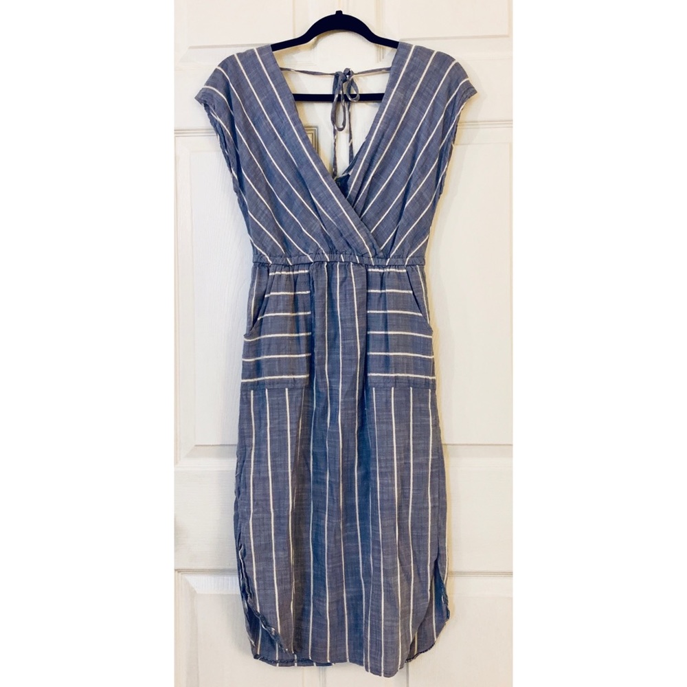 Striped Chambray Midi Dress